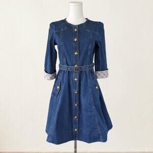 slim fit dress slacks Burberry // Blue Ruched Bodycon Half Zip Dress  VSP Consignment